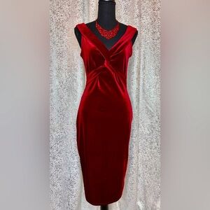 NWOT Burgundy Velvet midi dress